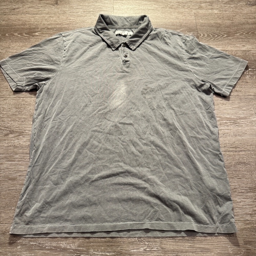 Outerknown Shirt Men L Gray Supima Cotton Minimalist Casual Sustainable Summer